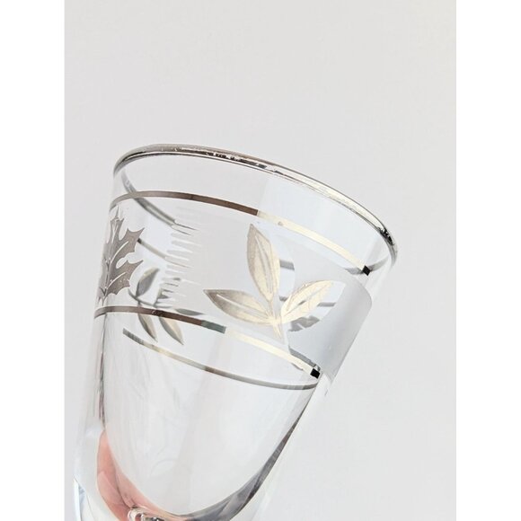 Set of 5 Vintage Libbey Silver Leaf Cordial Glasses 1960s Aperitif MCM Barware - Picture 10 of 10